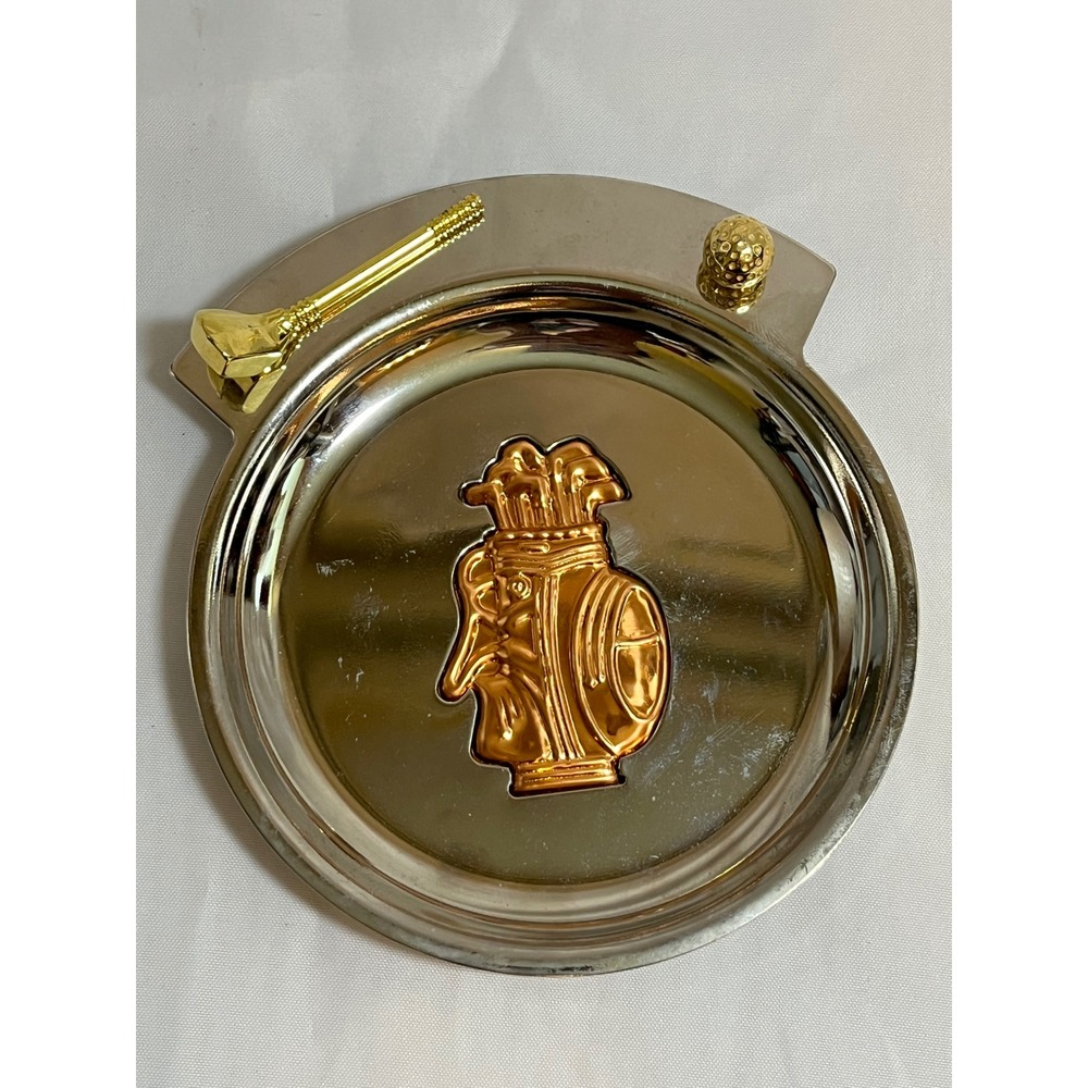 Golf Valet Tray Silver Gold Copper‎ Tone Metal Golf Bag Club Ball Taiwan